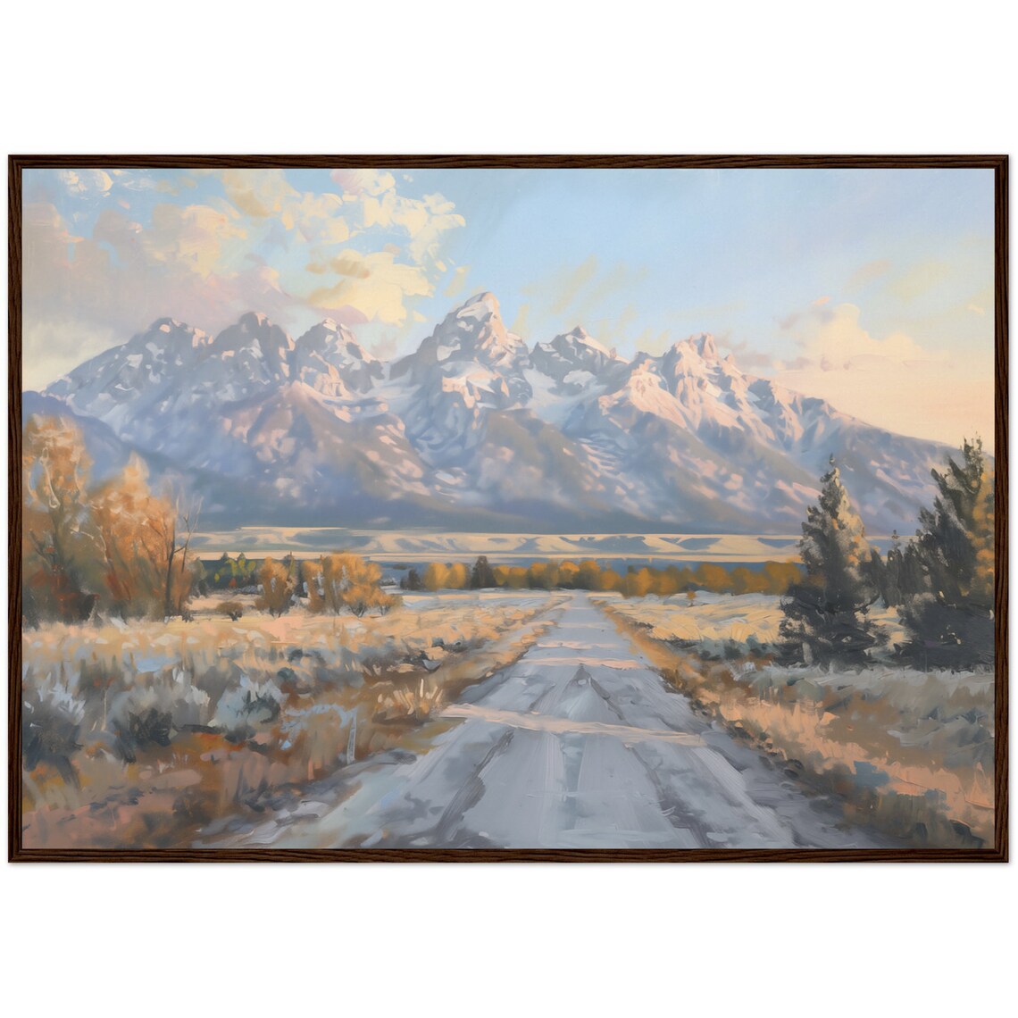 Grand Teton National Park Painting, Mountain Art Print