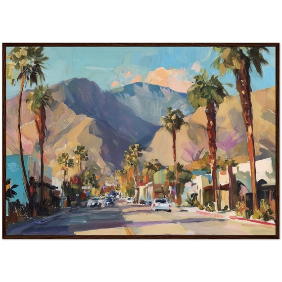 Palm Springs Sunset Cityscape Art Print