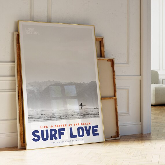 Surf Up Poster Surf Love Movie Poster And Magazine Cover Style Print Coastal Print Beach Print Coastal Prints Black White Surf Poster