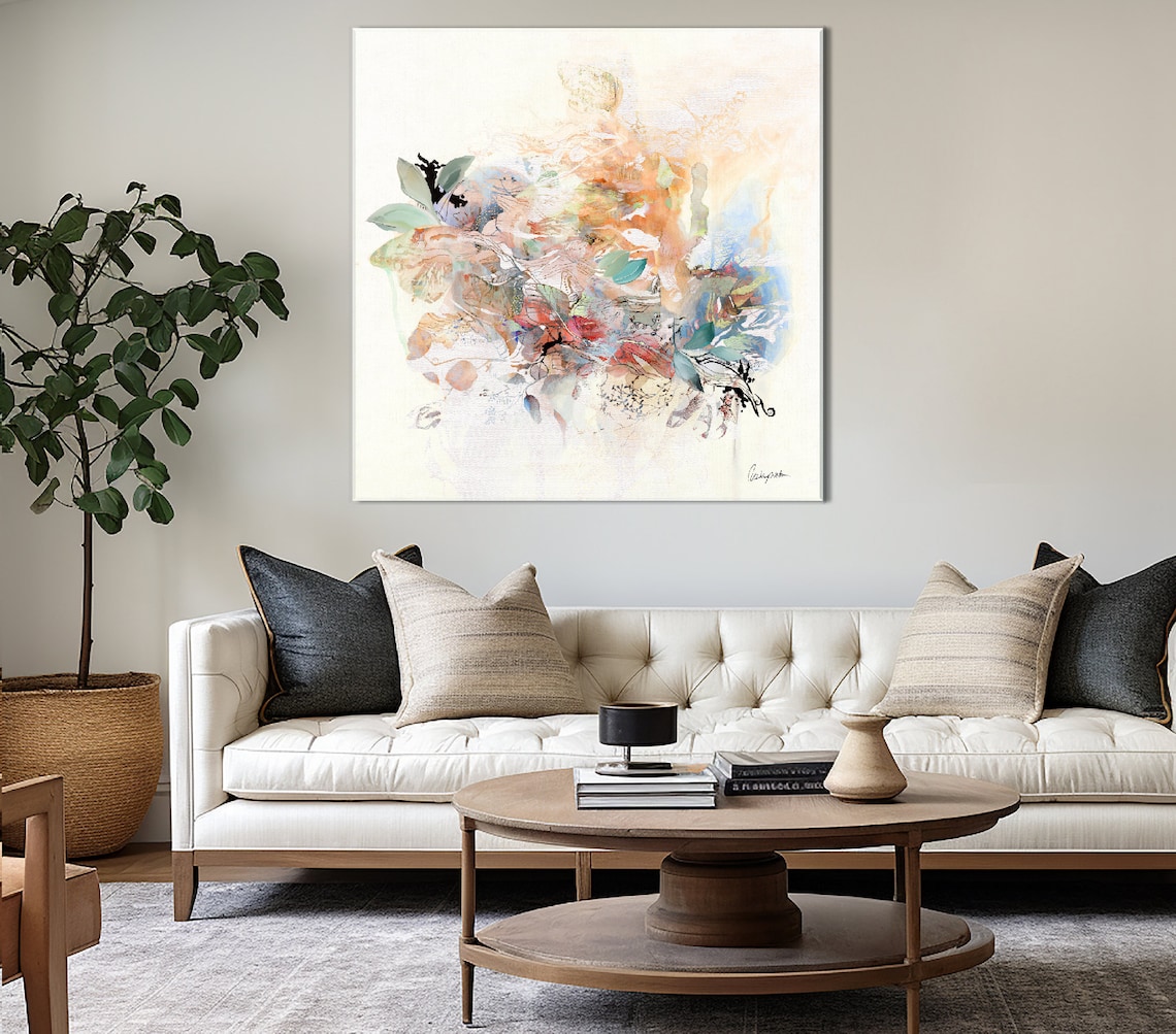 Light Pastel Abstract Japandi Watercolor Art Print - Image 2