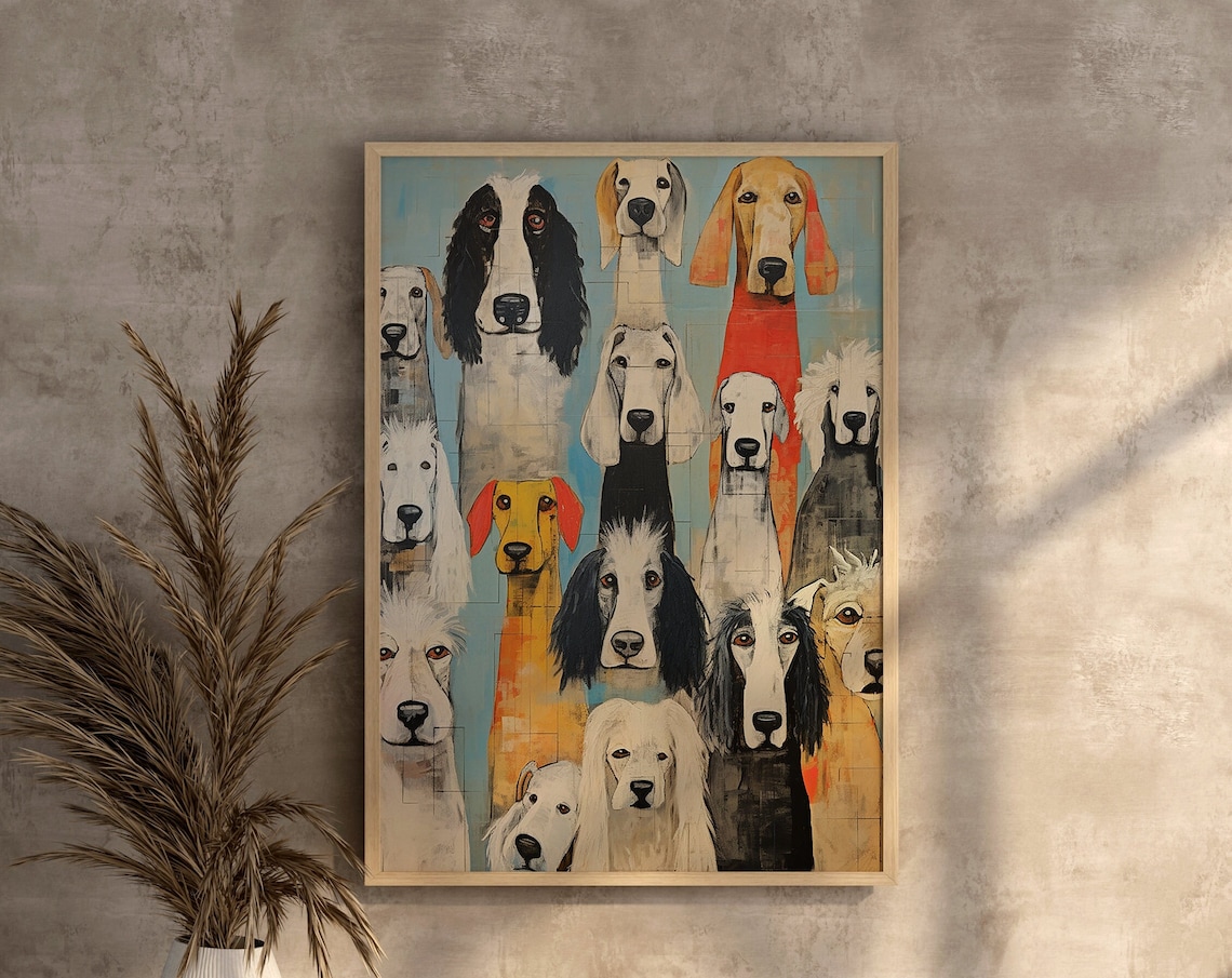 Cute Dog Breeds Art Print, Gallery Style