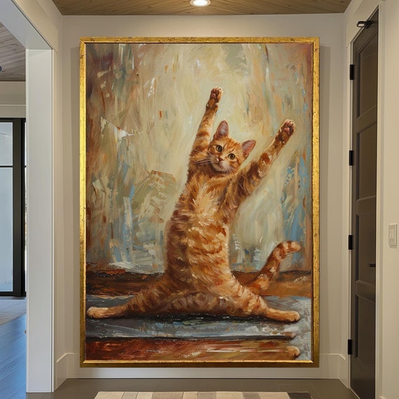 Cute Cat Funny Cat Decor, Cat Art Print