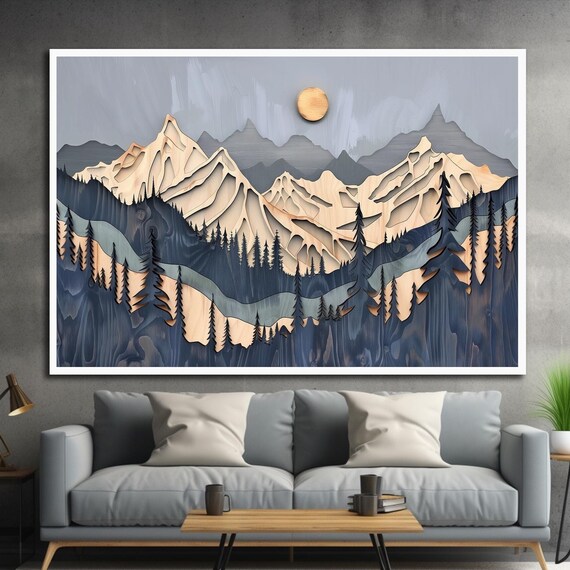 Mountain Wall Art Office Decor Home Decor Wall Art Mountain Prints Landscape Art Mountain Print Winter Landscape Mountain Art