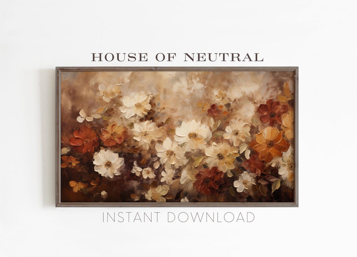 Frame Tv Art Fall Florals Dark Moody Fall Tv Art Rustic Fall Vintage Flowers Autumn Cottage Core Thanksgiving 169 Ratio Tv4