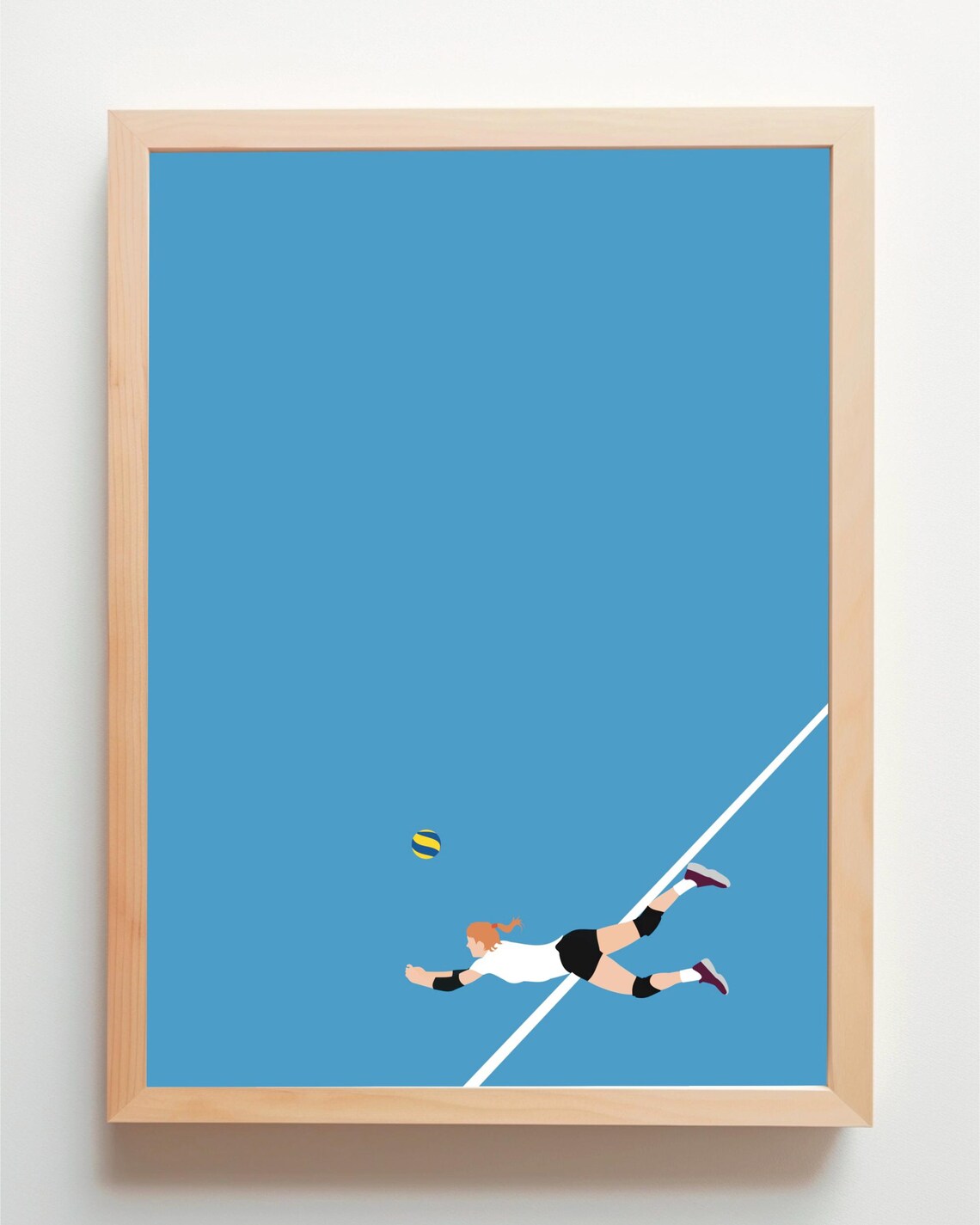 Volleyball Player Art Print, Minimal Modern Pop Art - Image 2