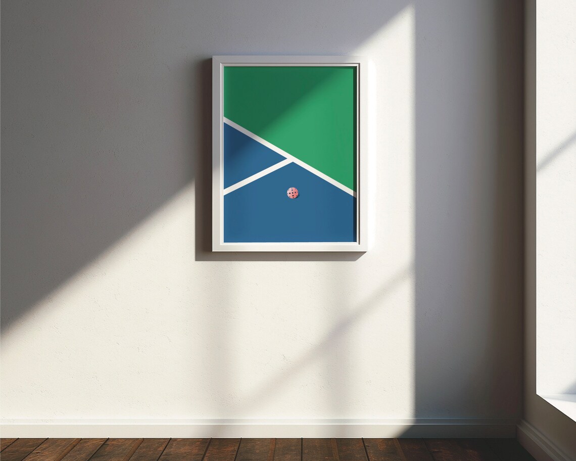 Pickleball Playing Field Minimal Modern Art Print - Image 5
