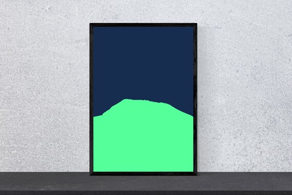 Kilimanjaro Poster Mountain Contour Art Print Minimal Modern Wall Art Climbing Mountains Hobby Din A4 Pop Art