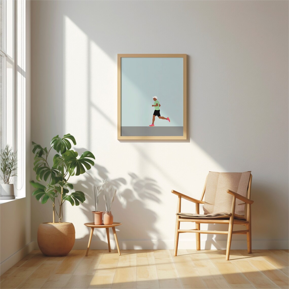 Running Jogger Poster, Minimal Modern Sports Art Print - Image 3