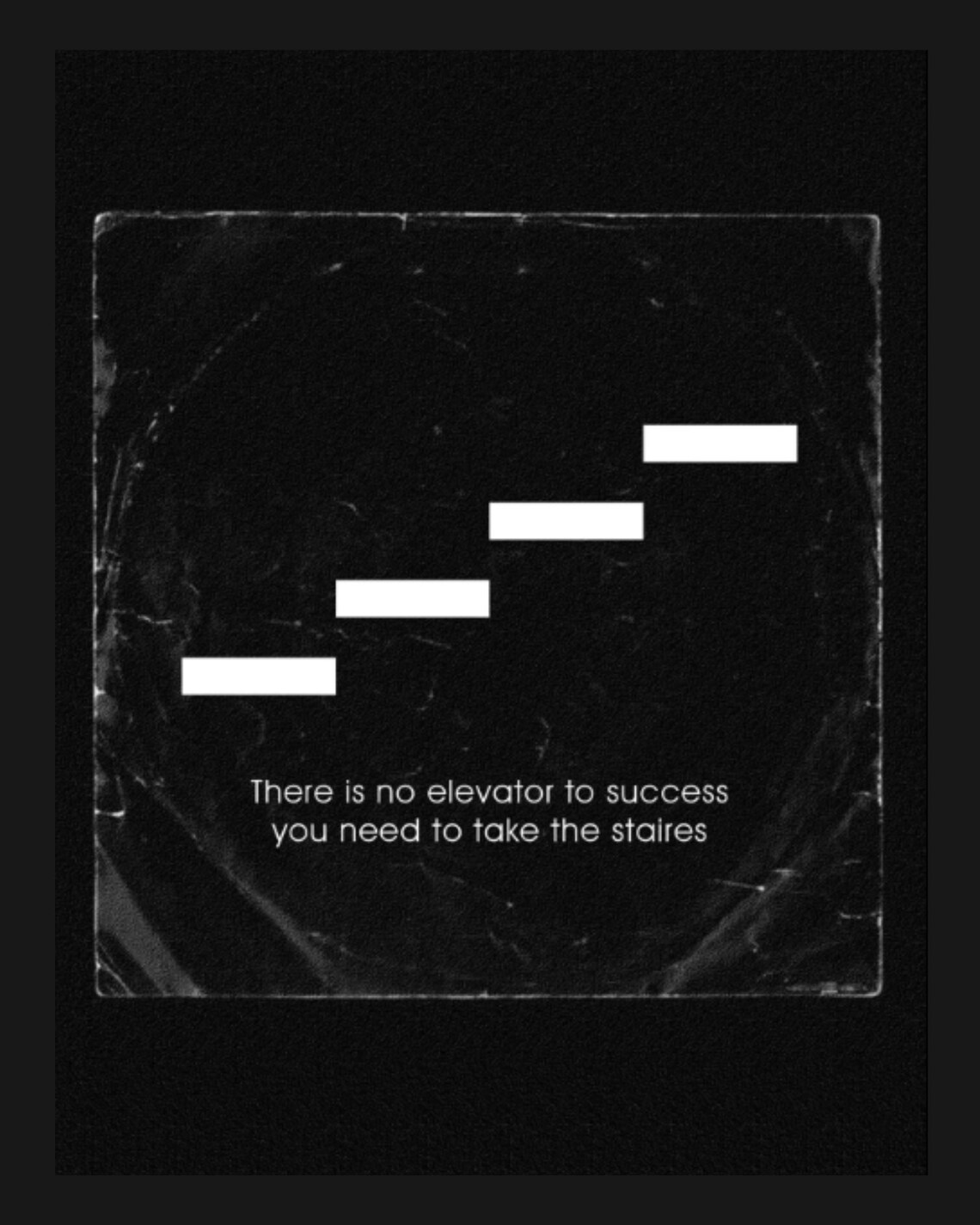 No Elevator to Success Take the Stairs Minimalist Quote Art Poster - Image 2