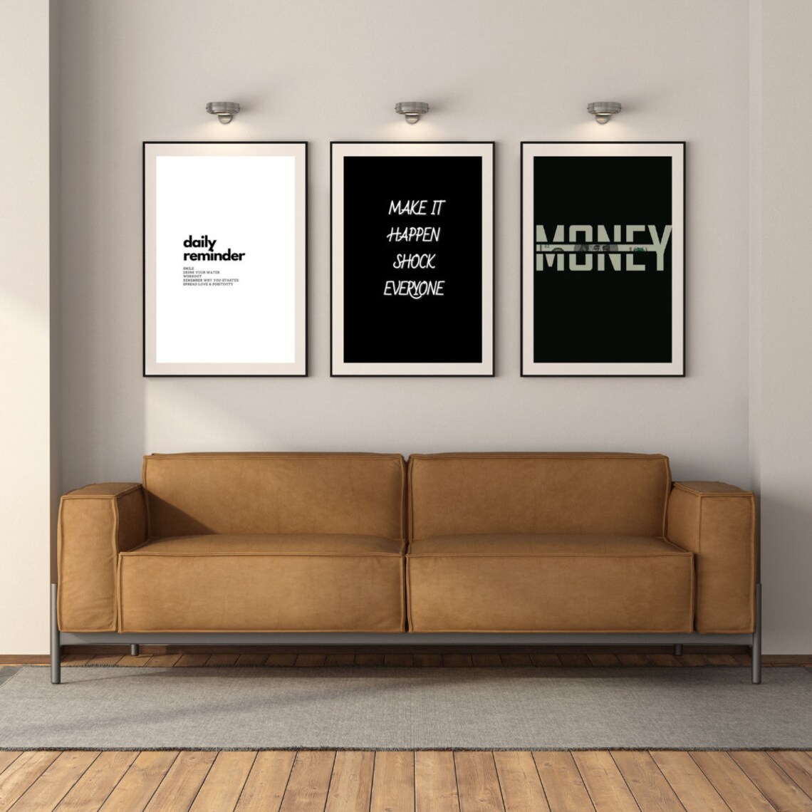 Make It Happen Shock Everyone Bold Black Motivational Quote Poster - Image 2