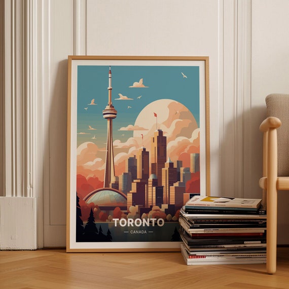 Toronto Cityscape Travel Poster, Urban Style Decor