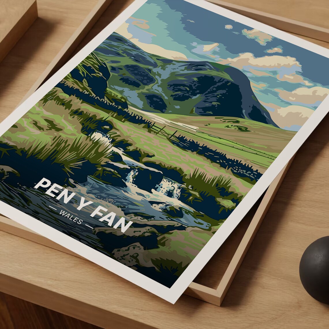 Pen Y Fan Wales Brecon Beacons Mountain Stream Valley Art Poster - Image 3
