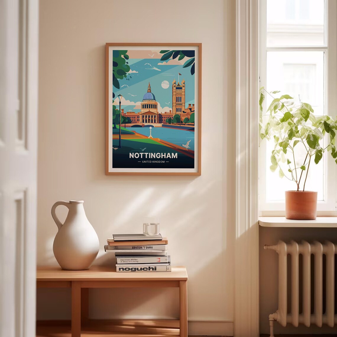 Nottingham United Kingdom Riverside Domed Building Travel Poster - Image 4