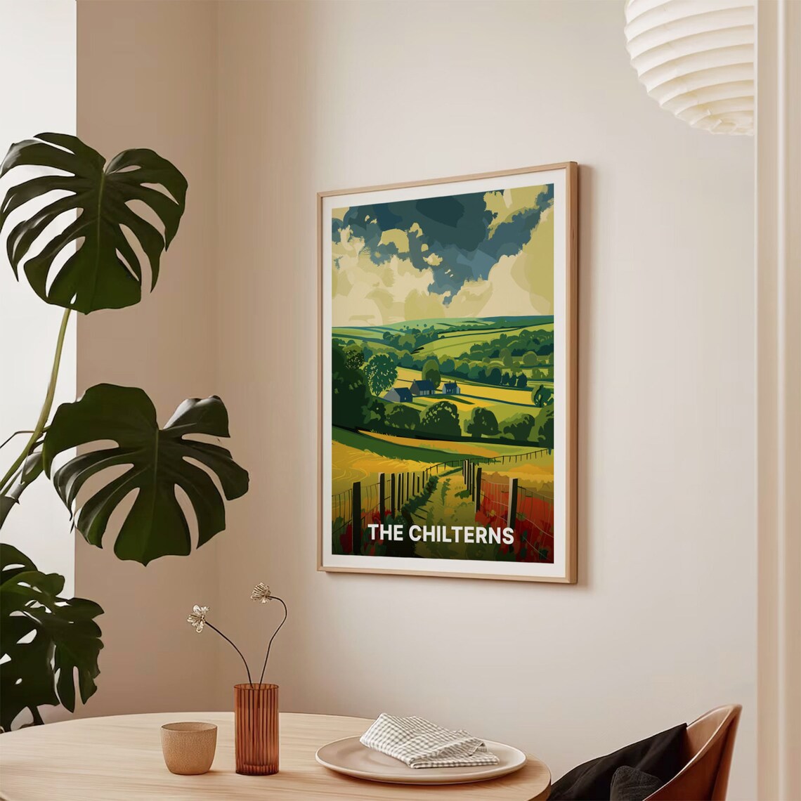 The Chilterns England Rolling Countryside Landscape Art Poster - Image 2