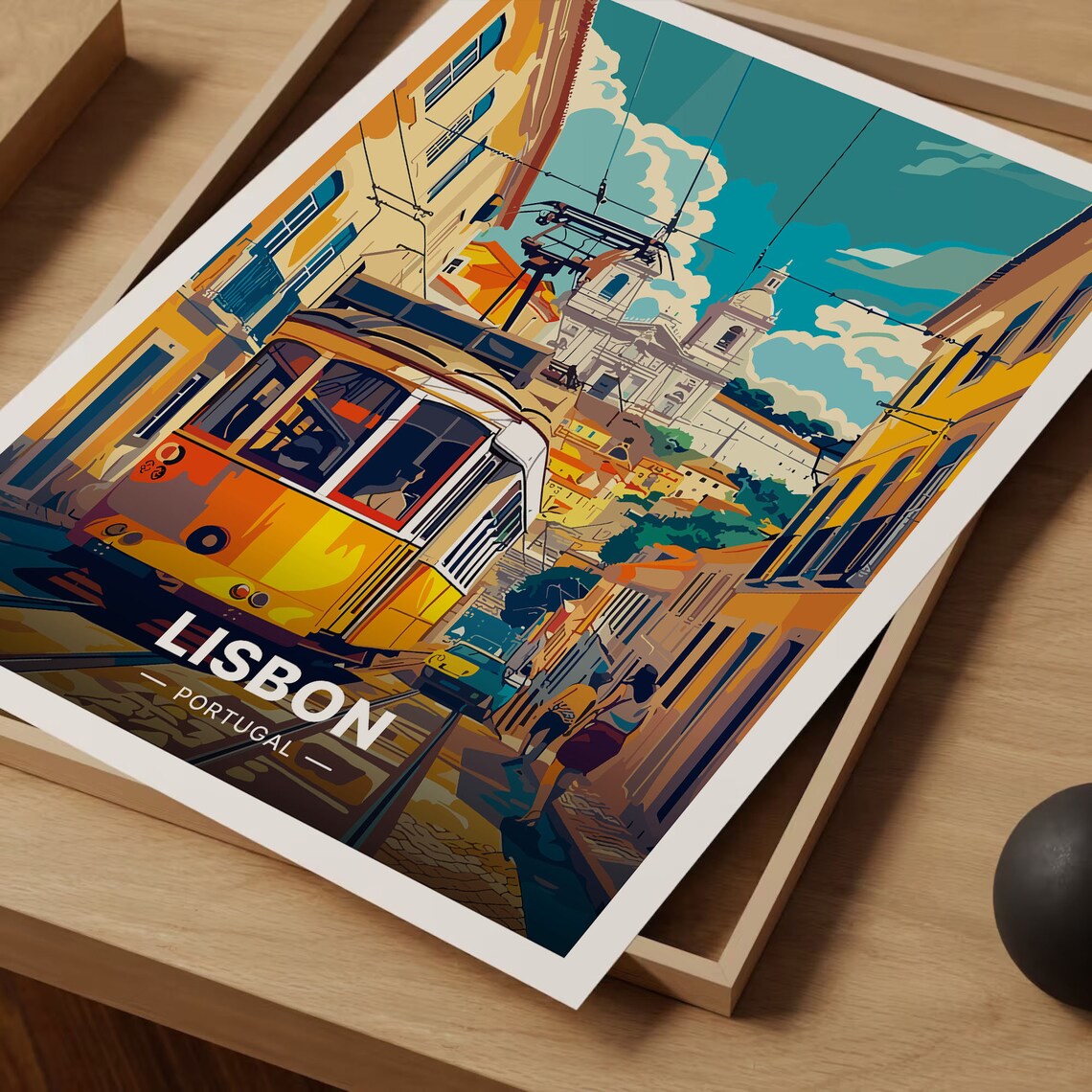 Lisbon Portugal Travel Poster, Vibrant Cityscape Art - Image 3