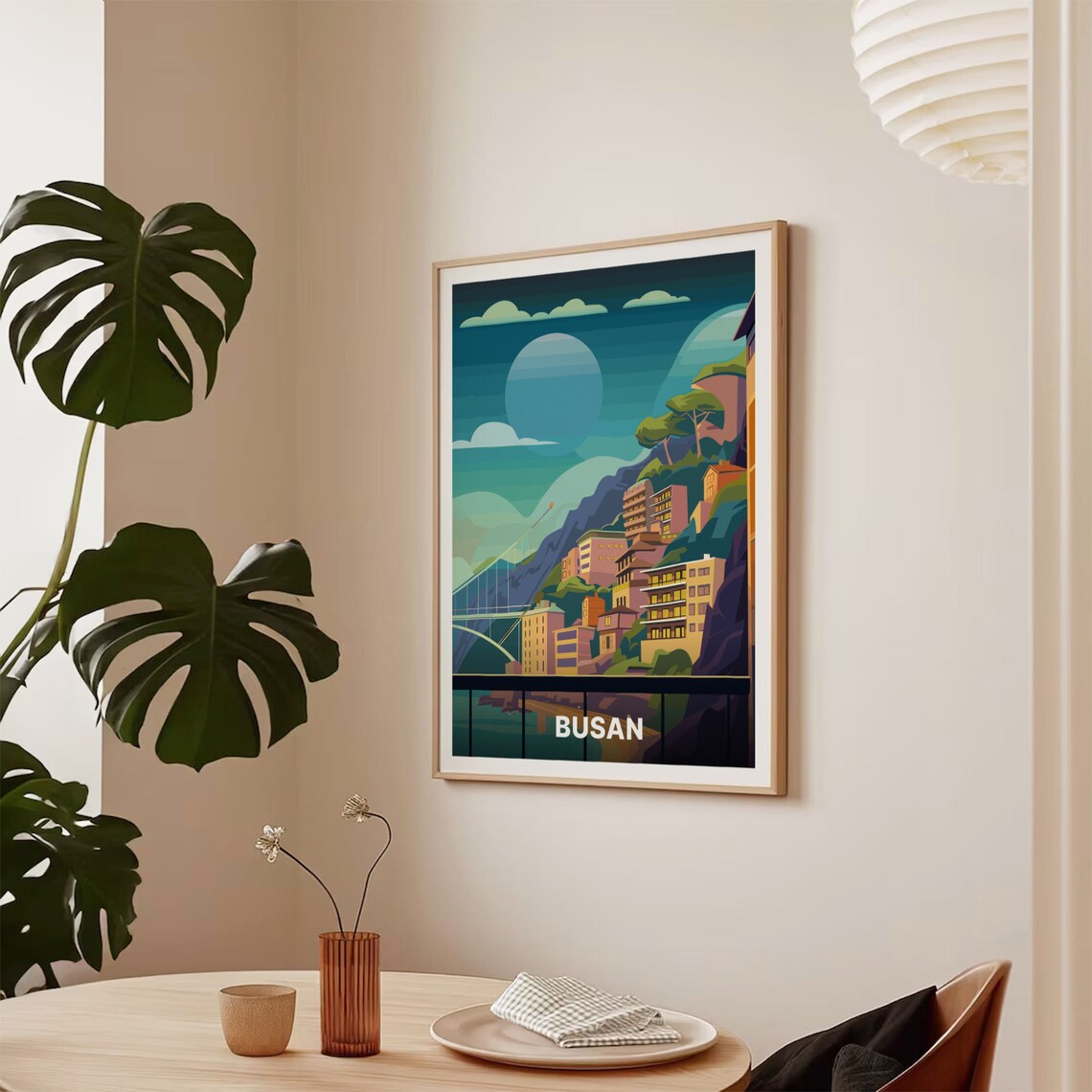 Busan South Korea Travel Poster, Cityscape Wall Art - Image 2
