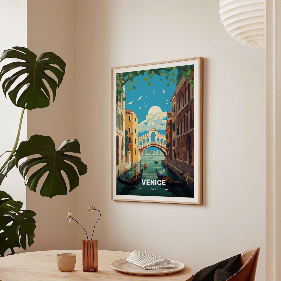 Venice Italy Rialto Bridge Gondolas Grand Canal Travel Poster - Image 2