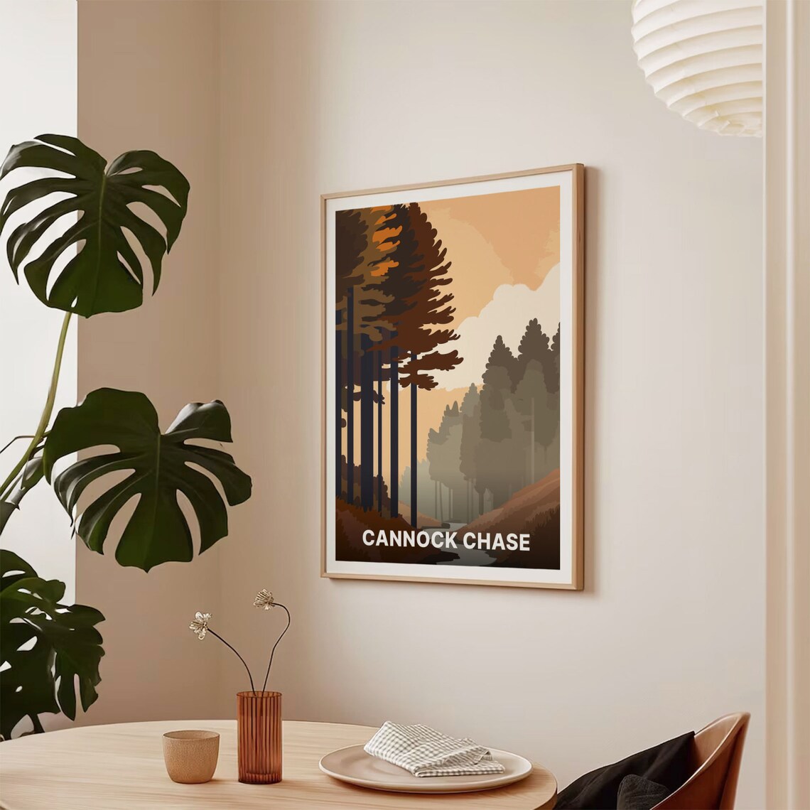 Cannock Chase England Autumn Woodland Forest Sunset Glow Poster - Image 2