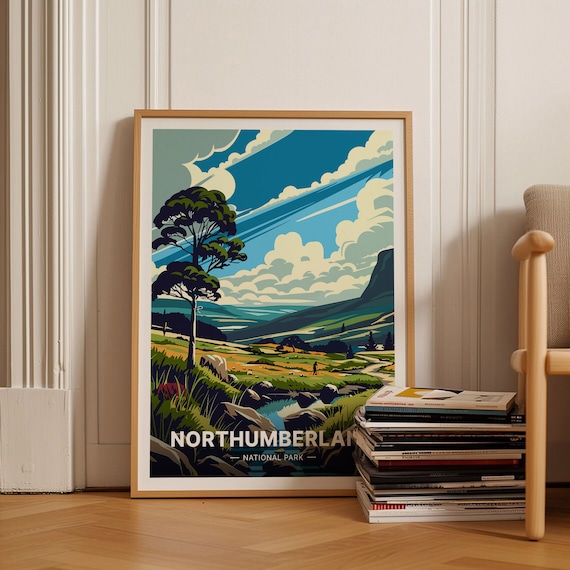 Northumberland National Park Moorland Pine Trail England Poster