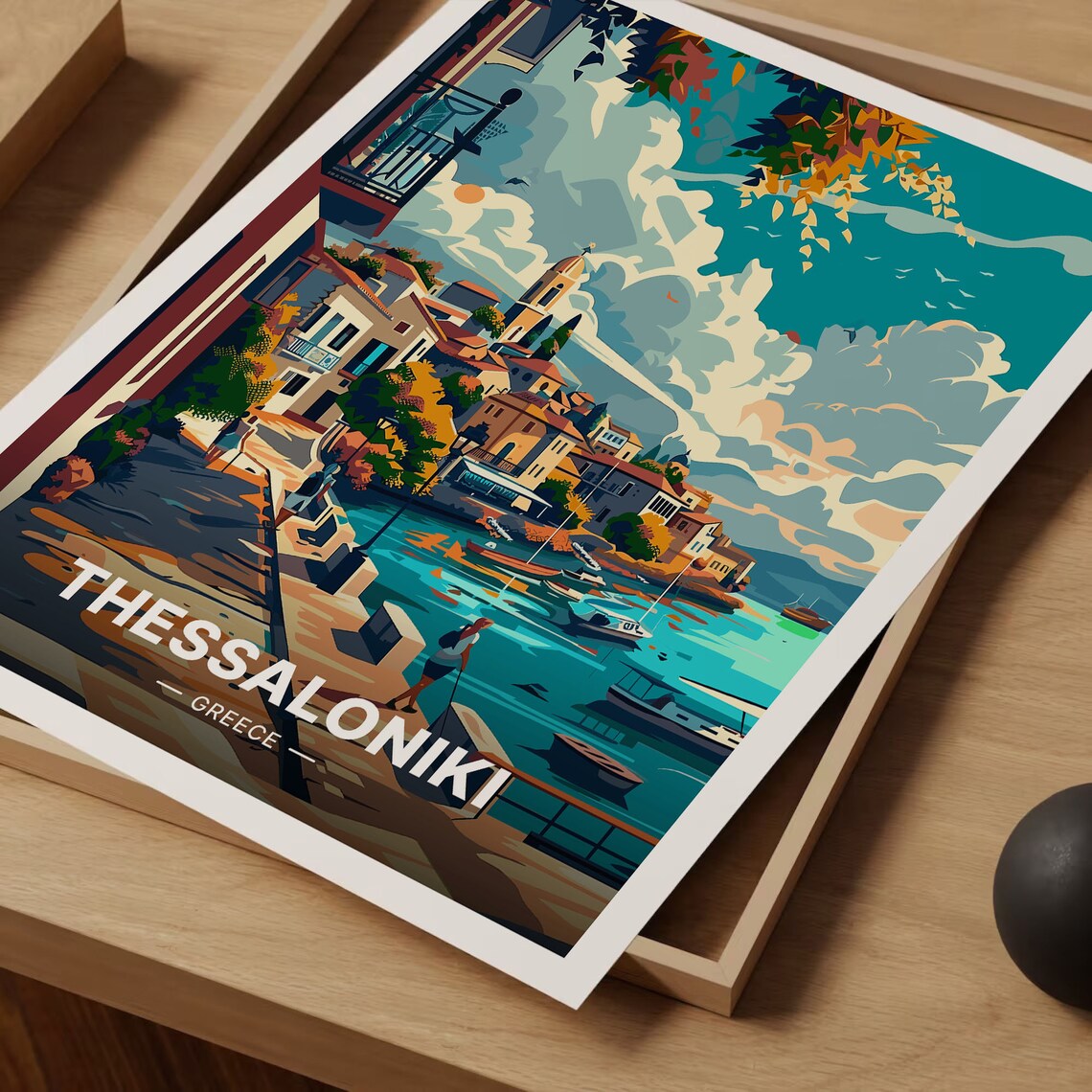 Thessaloniki Greece Travel Poster, Greek City View - Image 3
