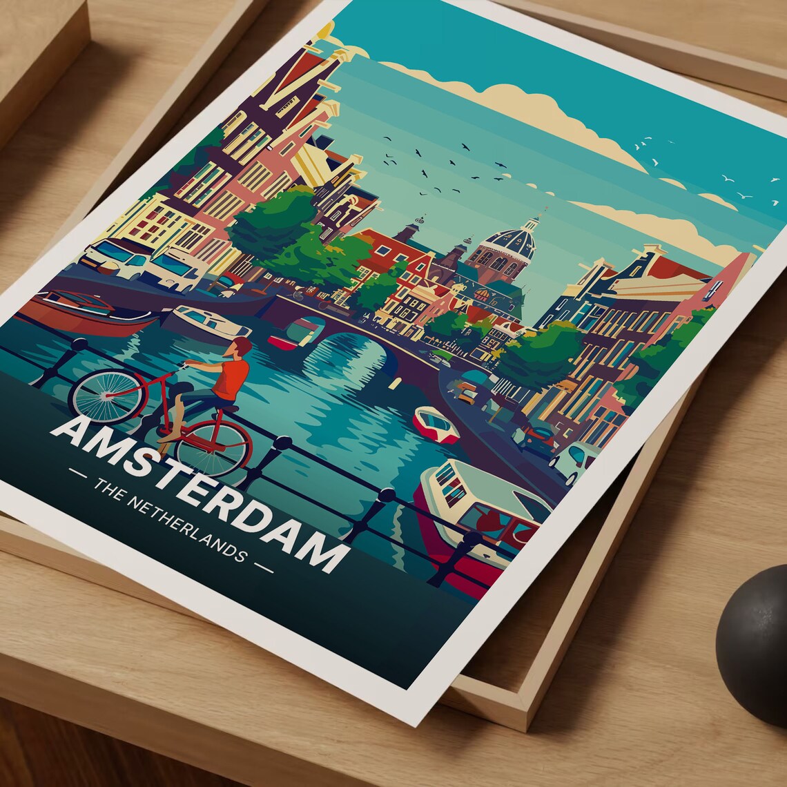 Amsterdam Travel Poster, Netherlands Tulip Scenery - Image 3
