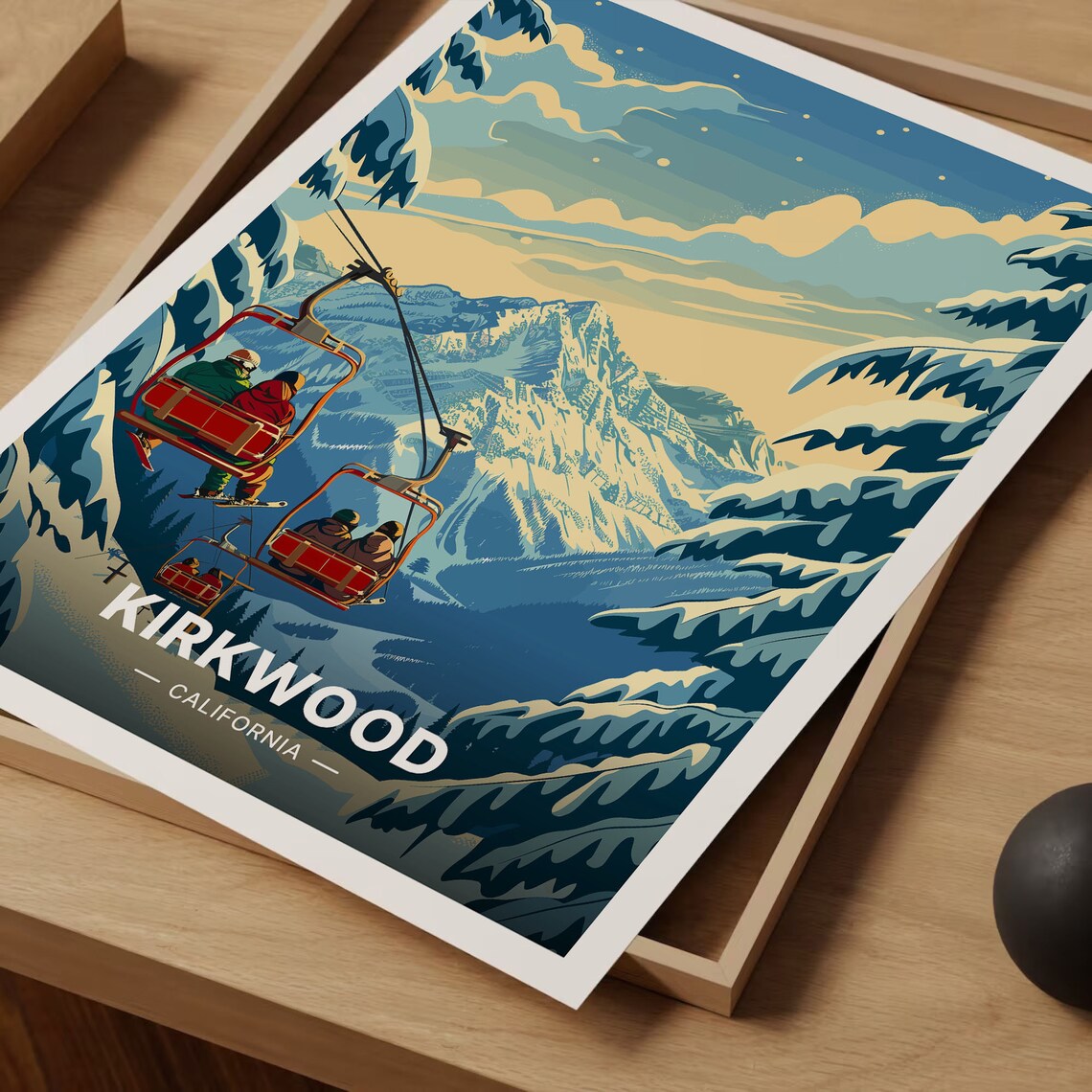 Kirkwood Ski Resort Travel Poster, Lake Tahoe Scenery - Image 3