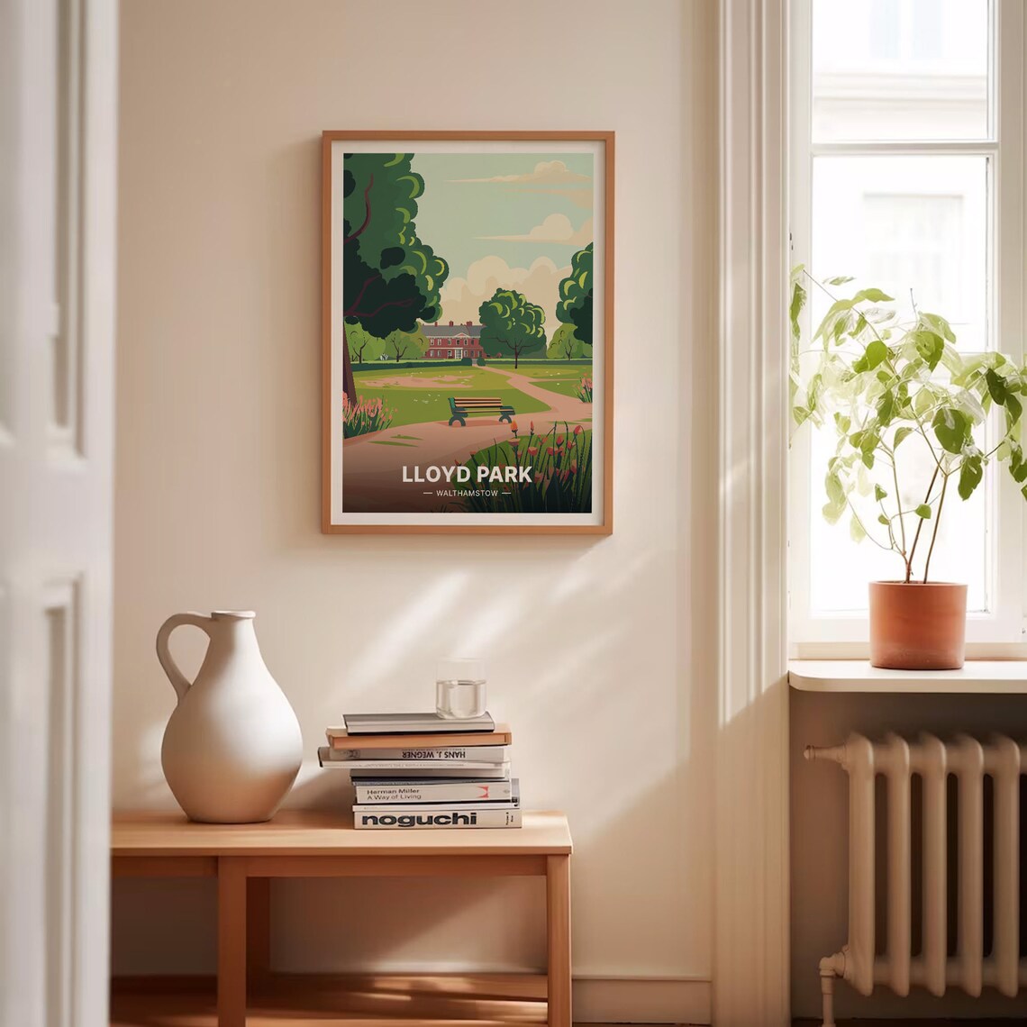 Lloyd Park Walthamstow London Garden Bench Red Brick House Poster - Image 4
