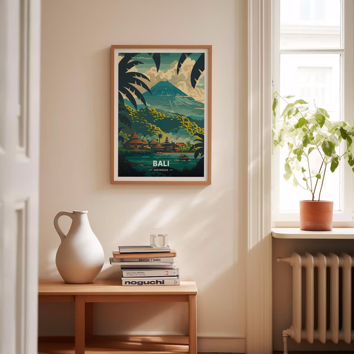 Bali Indonesia Volcano Temple Tropical Jungle Island Travel Poster - Image 4