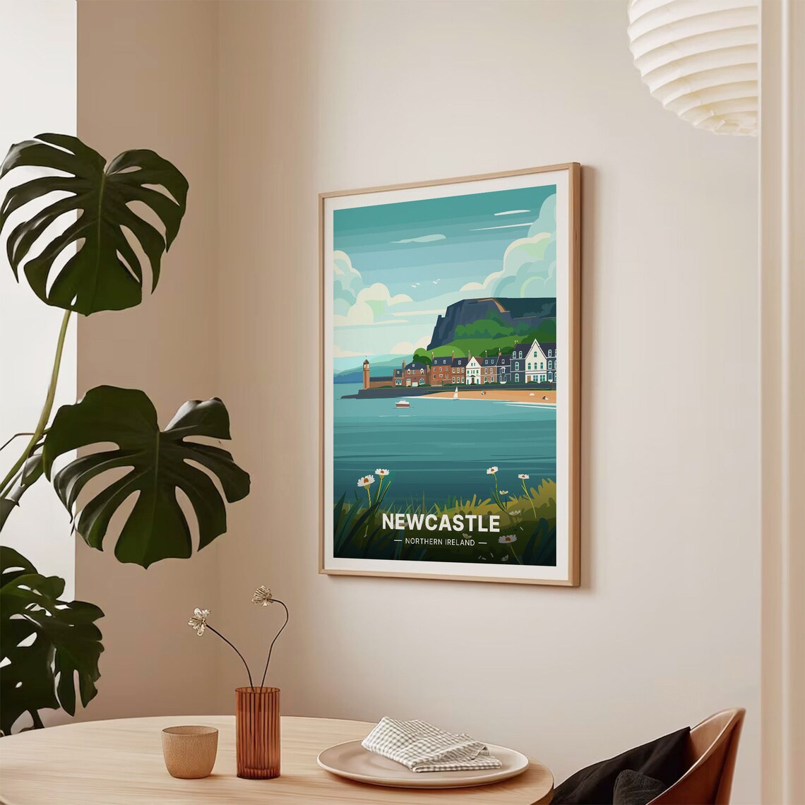 Newcastle County Down Northern Ireland Harbor Town Travel Poster - Image 2