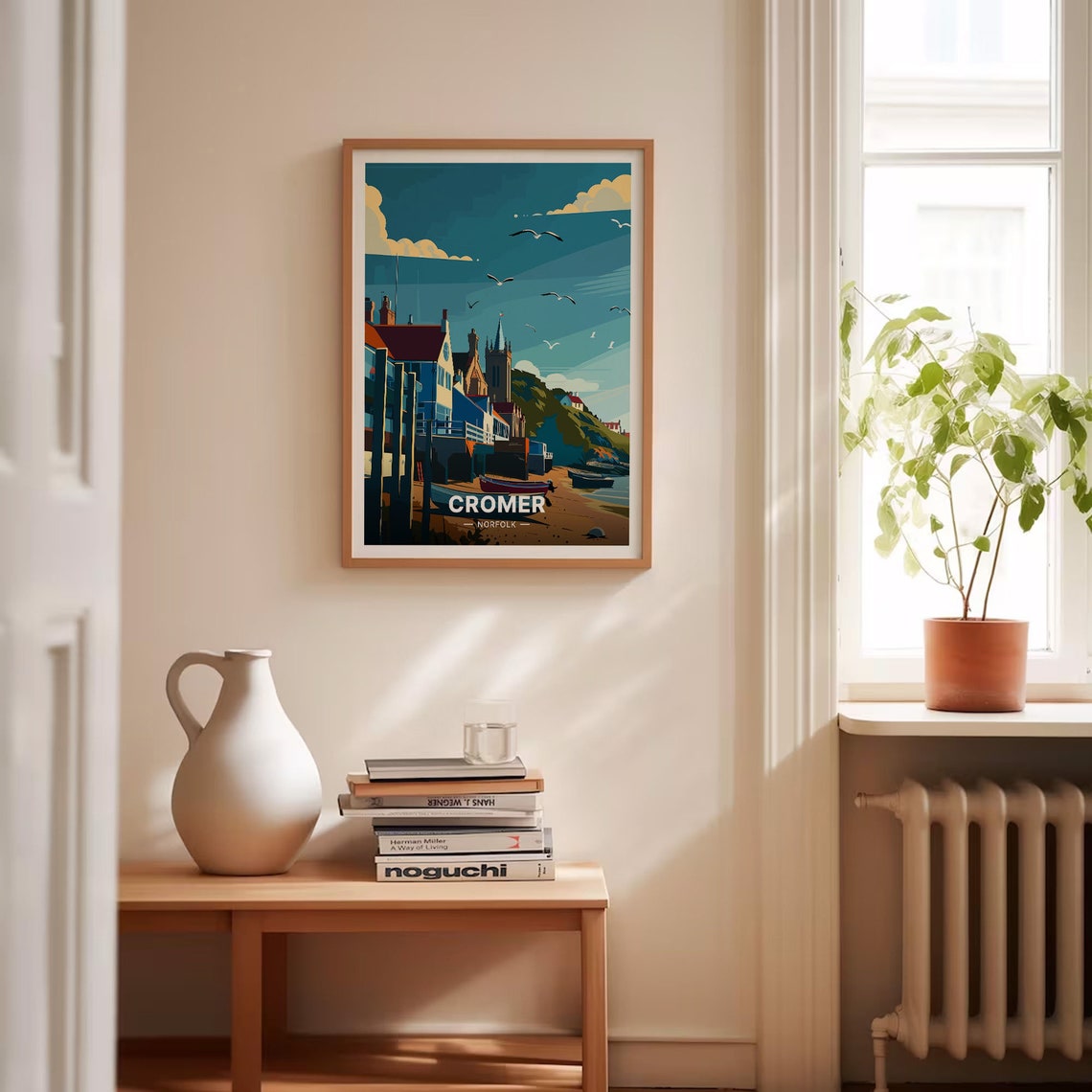 Cromer Norfolk Seaside Town Pier Beach Huts Vintage Travel Poster - Image 4