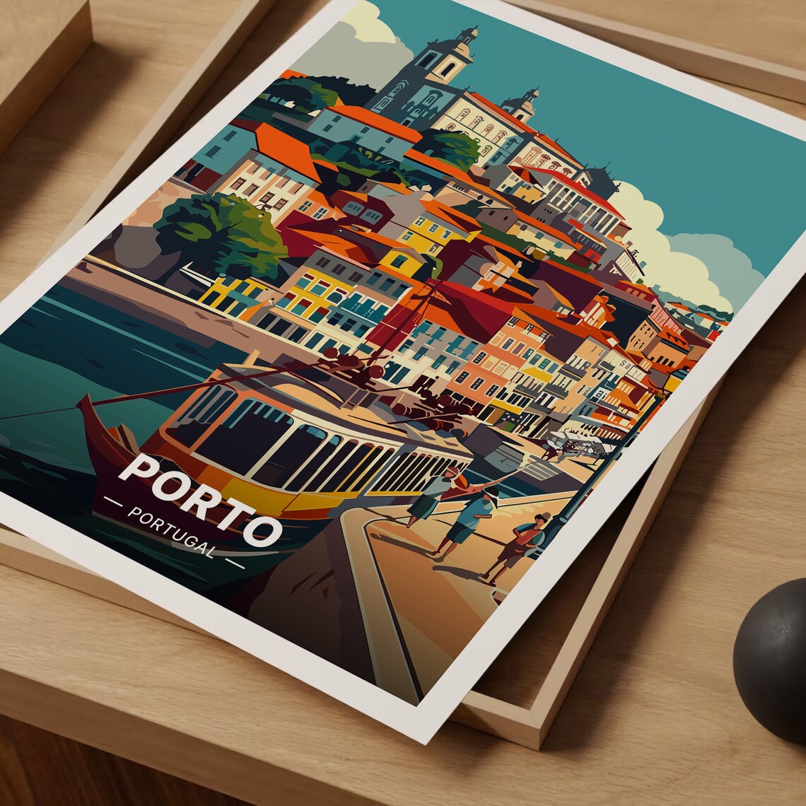 Porto Travel Poster, Portugal Cityscape Art - Image 3