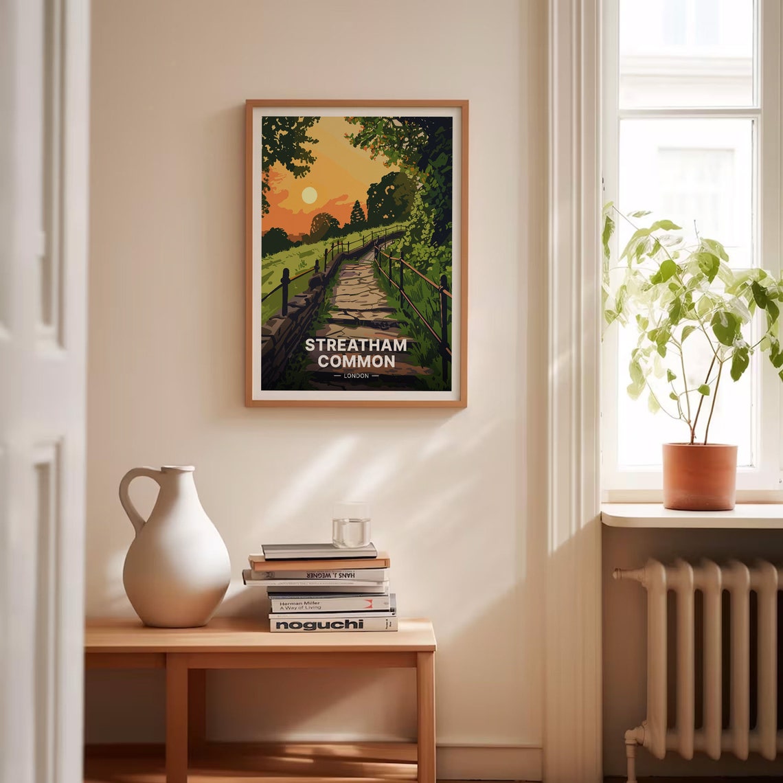 Streatham Common London Travel Poster Sunset Park Path Nature Art - Image 4