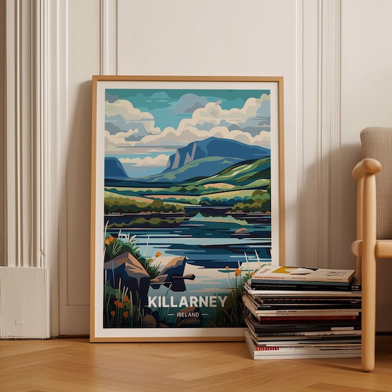 Killarney Ireland Poster Lakes Mountains National Park Nature Art
