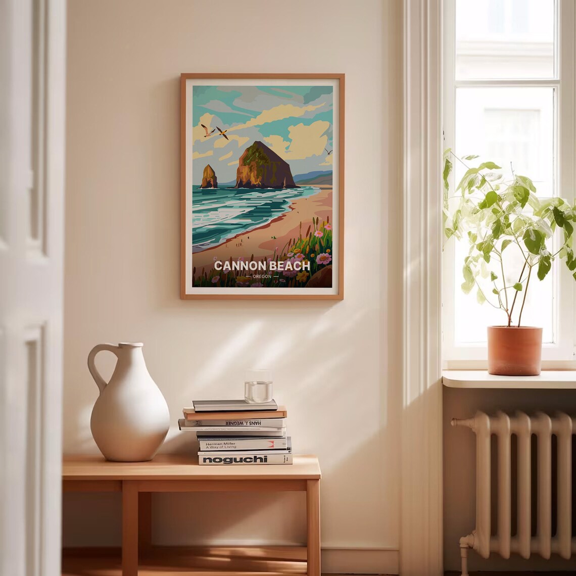 Cannon Beach Oregon Travel Poster, Mid-Century Modern - Image 4