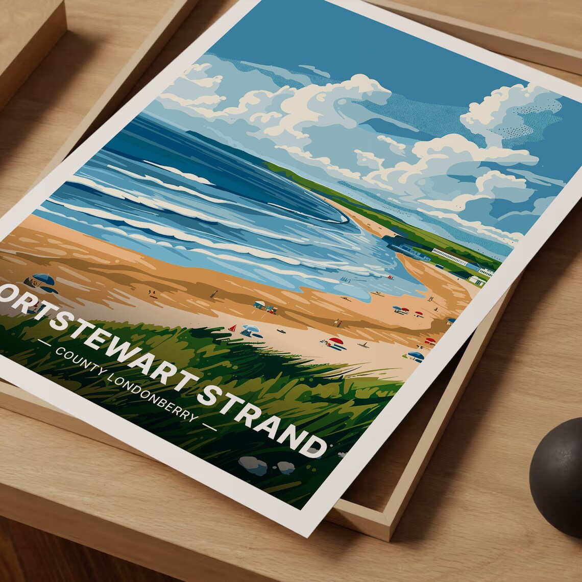 Portstewart Strand County Londonderry Ireland Beach Travel Poster - Image 3