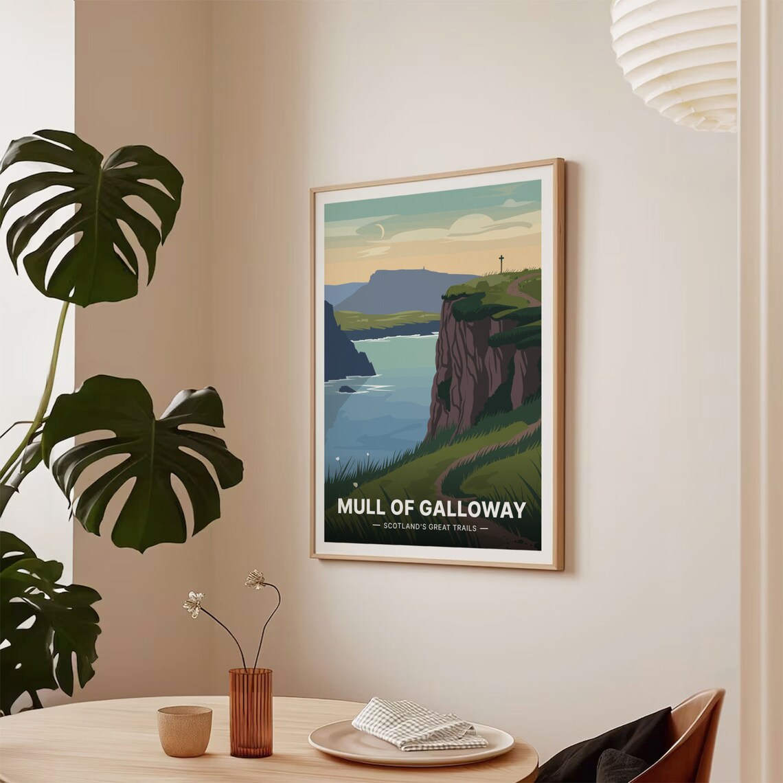 Mull of Galloway Scotland Rugged Sea Cliffs Vintage Travel Poster - Image 2