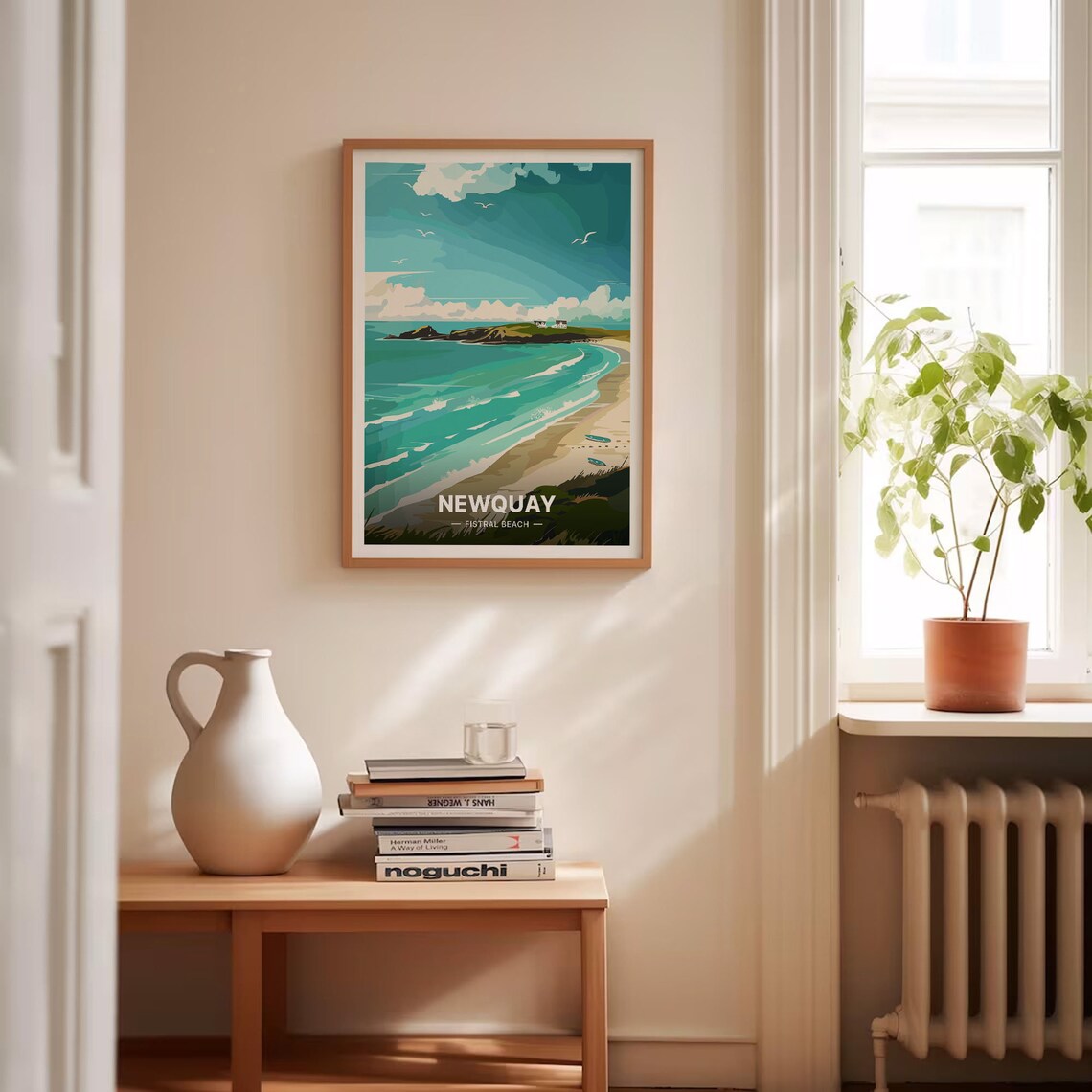 Newquay Fistral Beach Cornwall Surf Coast Vintage Travel Poster - Image 4