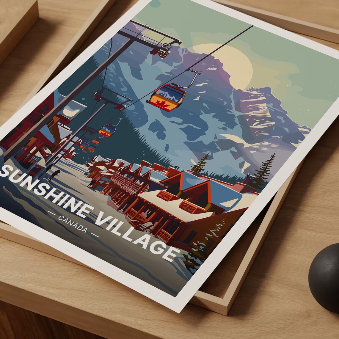 Banff National Park Travel Poster, Alberta Ski Art - Image 3