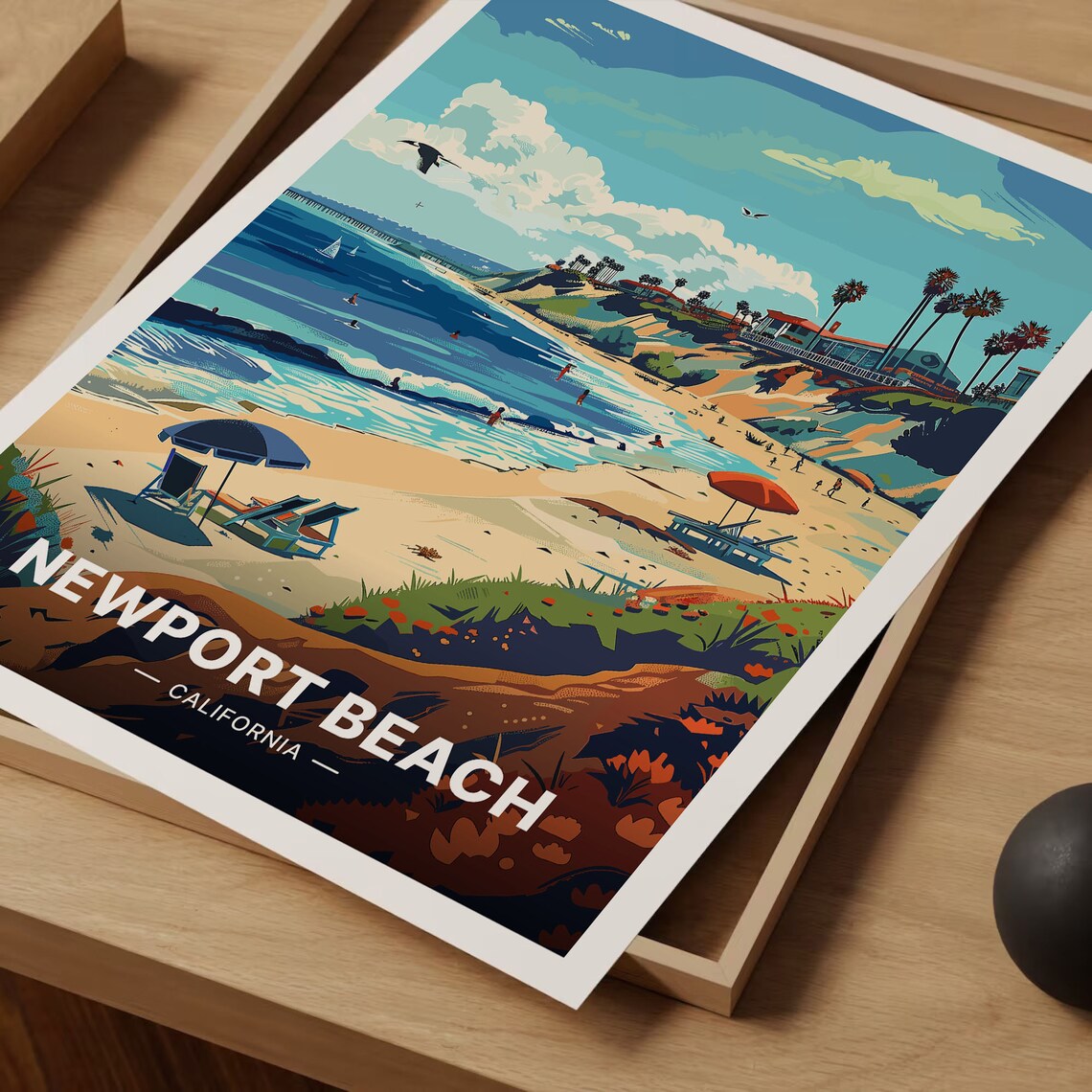 Newport Beach California Coastal Travel Poster - Image 3