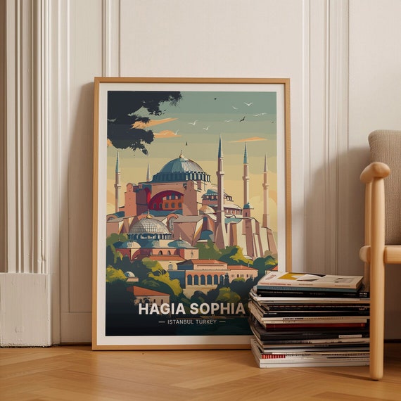 Hagia Sophia Travel Poster World Landmark Art Home Decor Wall Art Unique Travel Gift Idea C20 962