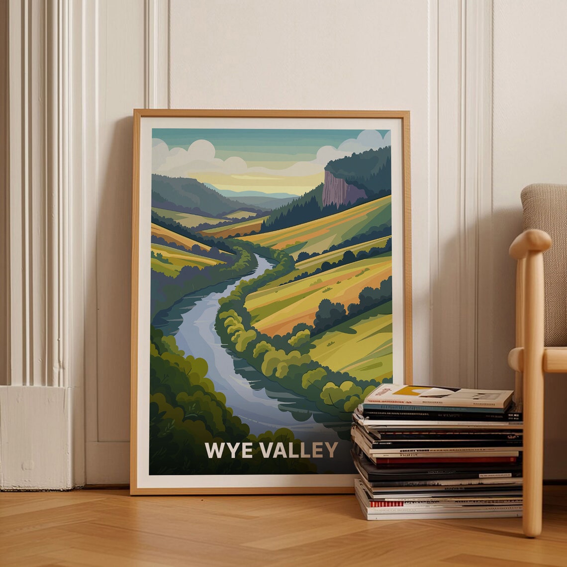 Wye Valley England Wales River Valley Rolling Hills Travel Poster