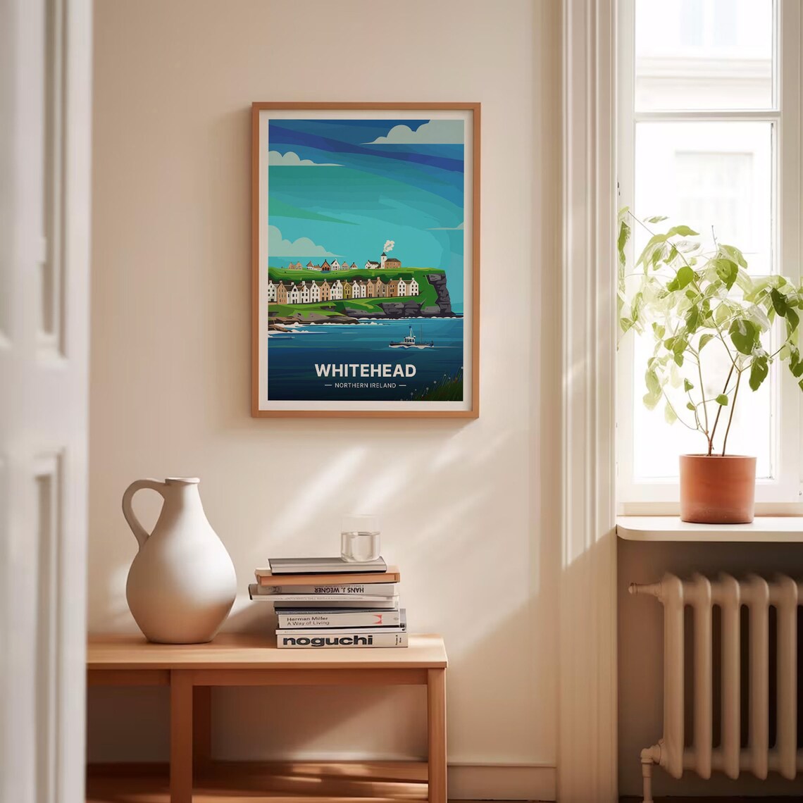 Whitehead Northern Ireland Cliffside Town Lighthouse Harbor Poster - Image 4