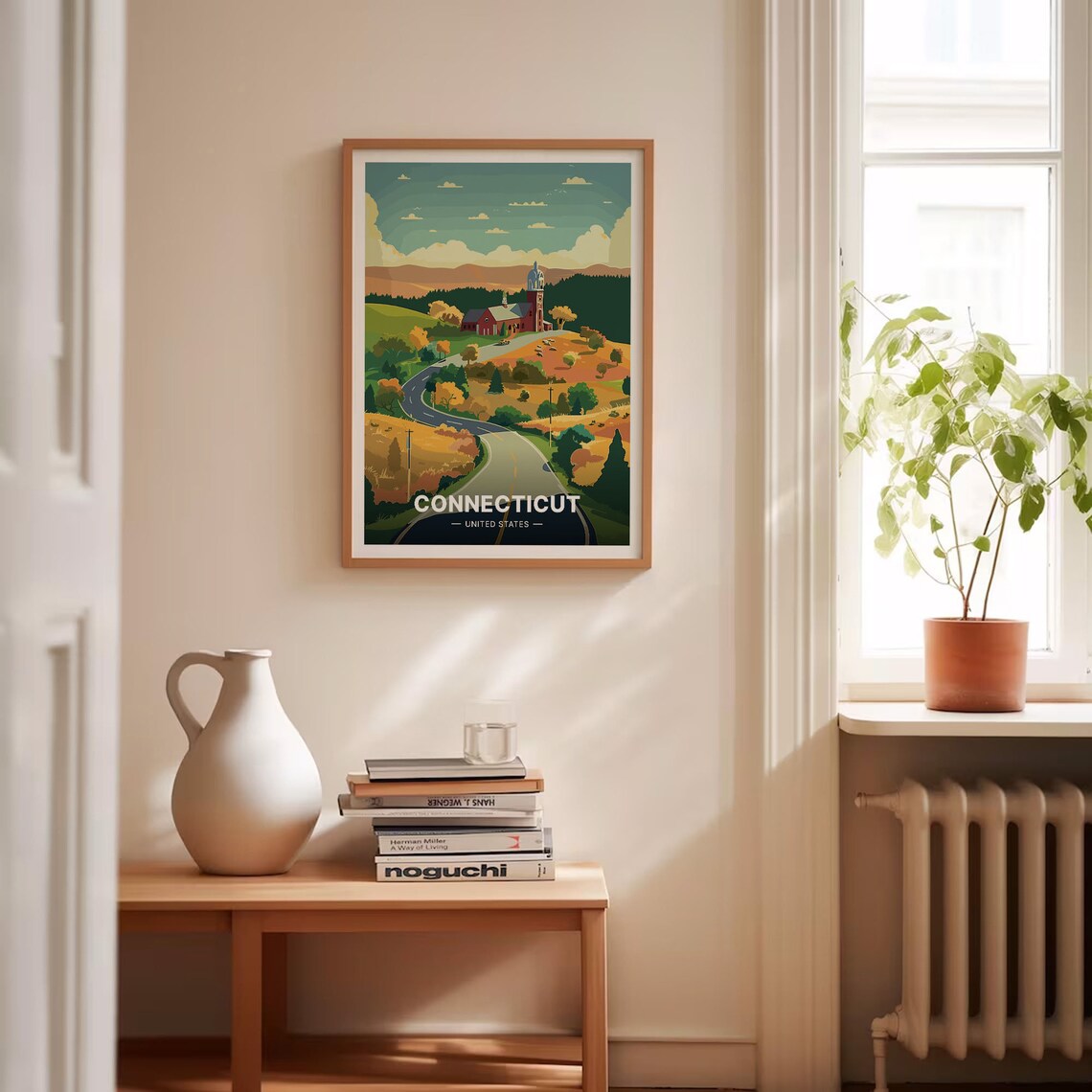 Connecticut Countryside Autumn Road Church Fall Foliage Travel Poster - Image 4