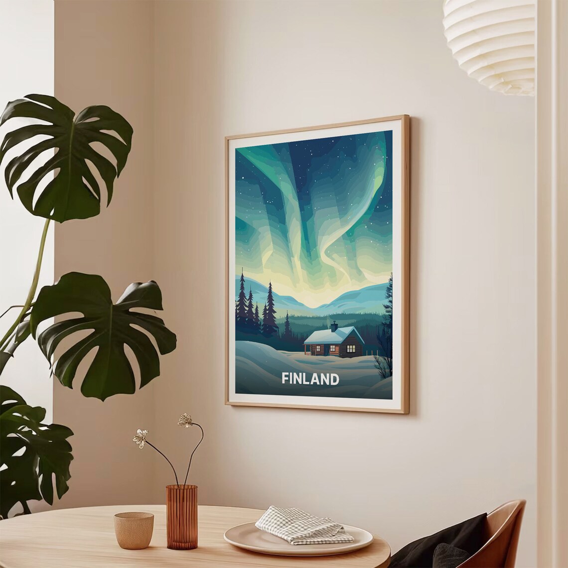 Aurora Borealis Finland Travel Poster, Nature Decor - Image 2