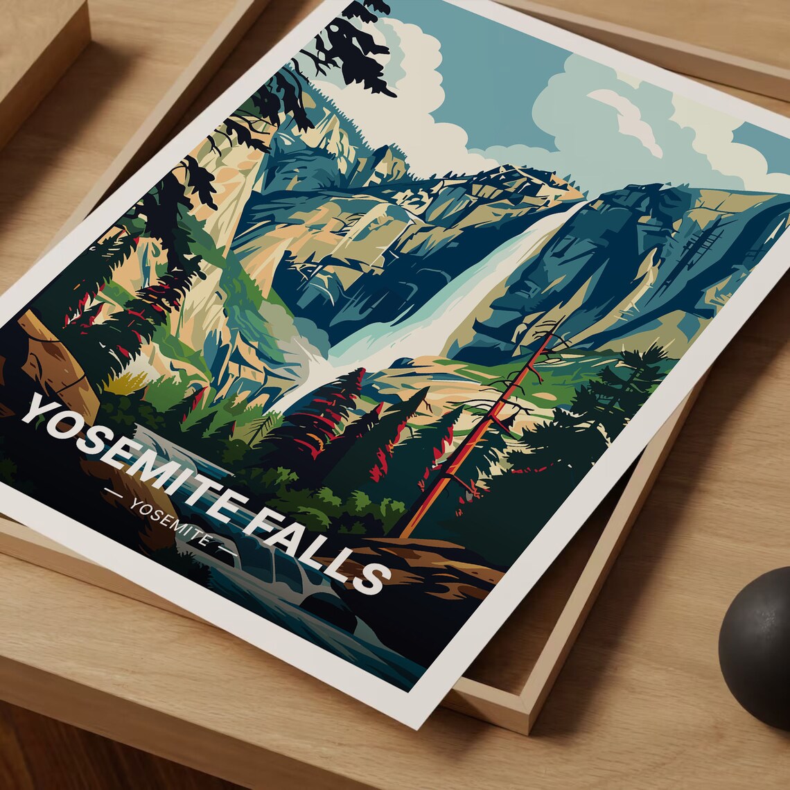 Yosemite Falls Scenic California Travel Poster - Image 3