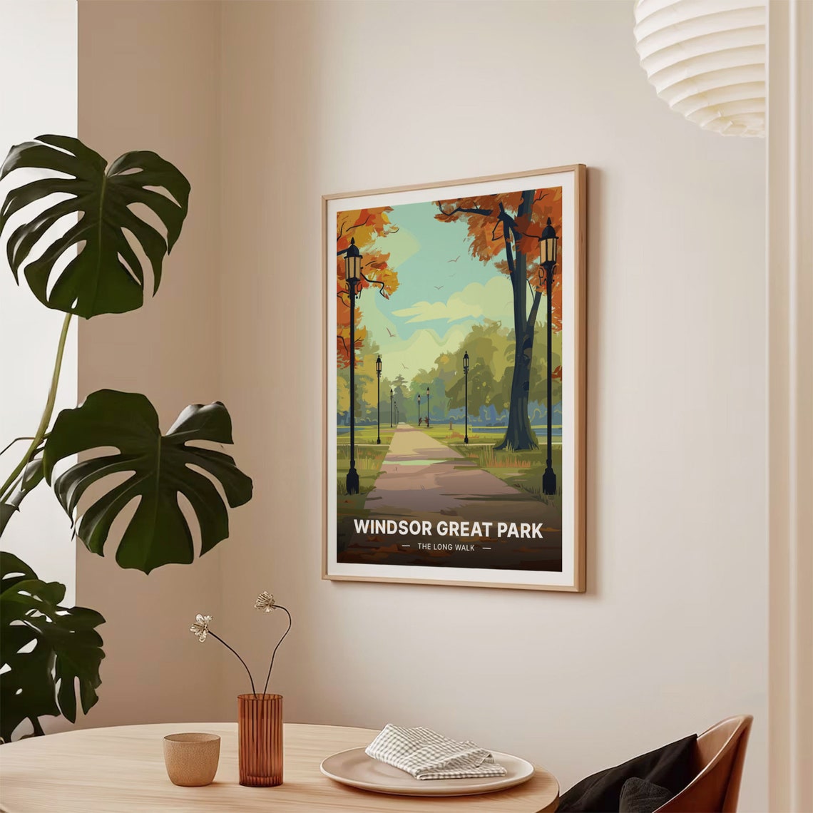 Windsor Great Park Long Walk Autumn Avenue Vintage Travel Poster - Image 2