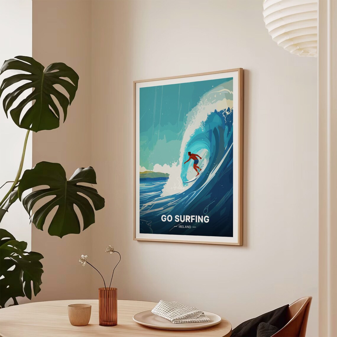 Ireland Surfing Big Wave Rider Beach Ocean Adventure Travel Poster - Image 2