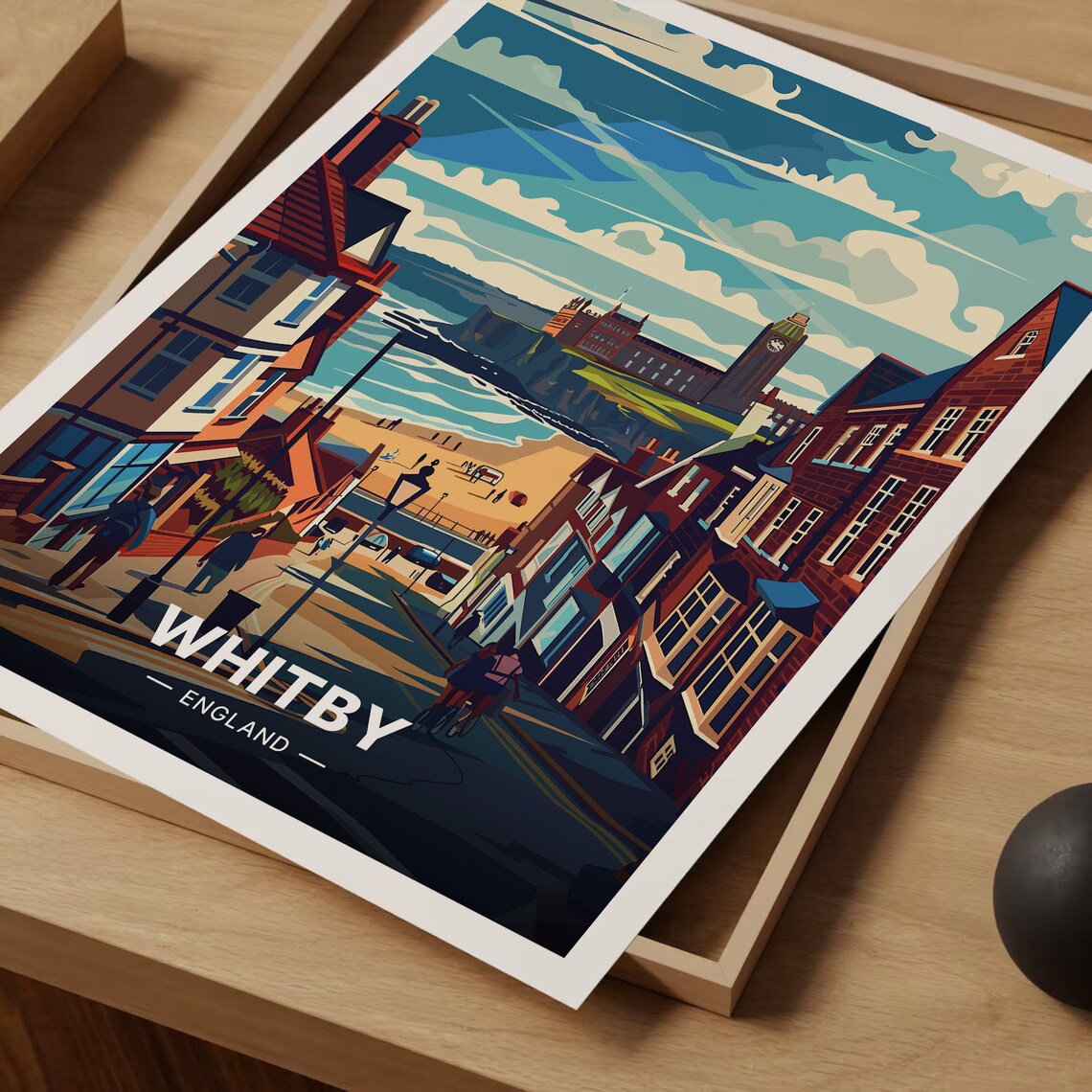 Whitby England Travel Poster, Coastal Town Art Print - Image 3