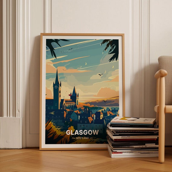 Glasgow Scotland Travel Poster Cityscape Wall Art Ideal Gift For Travelers And Wanderlust Enthusiasts C20 344