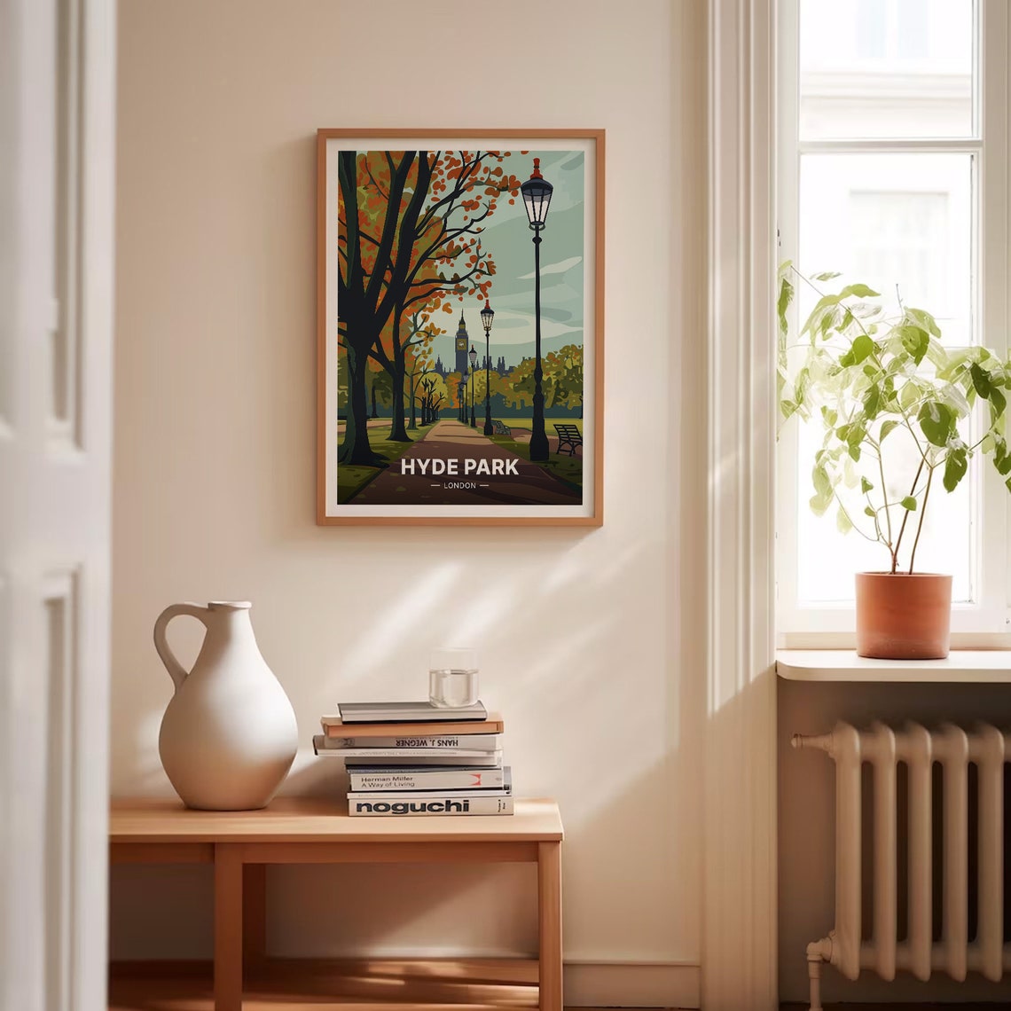 Hyde Park London Autumn Tree Lined Path Vintage Travel Poster - Image 4